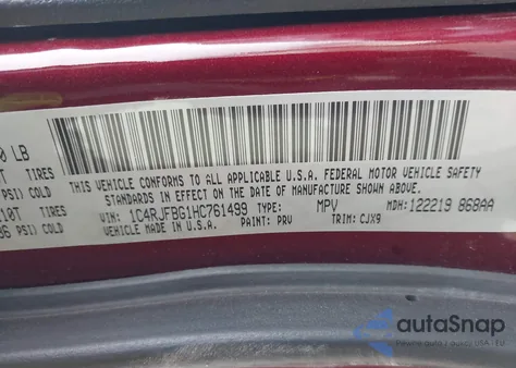 2017 Jeep Grand Cherokee Limited 4X4 from USA, damaged, VIN 1C4RJFBG1HC761499
